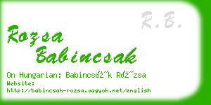 rozsa babincsak business card